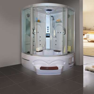 Twin seats large size bathroom sanitary steam shower cabin with massage tubs