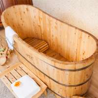 Hot sale freestanding wooden bathtub with massage function/whirlpool bathtub/cedar bathtub