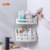 TAILI Bathroom Triangle Wall Mounted Storage Organizer Rack Corner Shelves Vacuum Shower Caddy Basket with Suction Cups