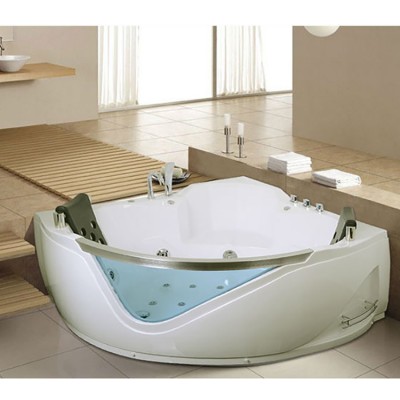 Multi-functional corner whirlpool massage acrylic bathtub glass panel massage jacuzi bathtub whirlpool