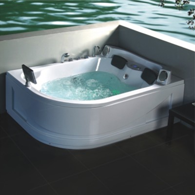 supplier ABS standing 2 person corner whirlpool massage bathtub acrylic bathtub manufacturers with tv